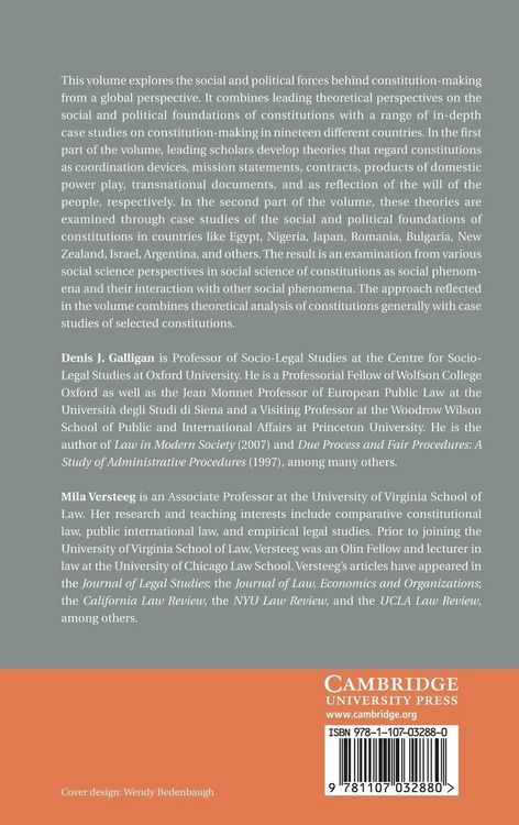 Produktbild: Social and Political Foundations of Constitutions