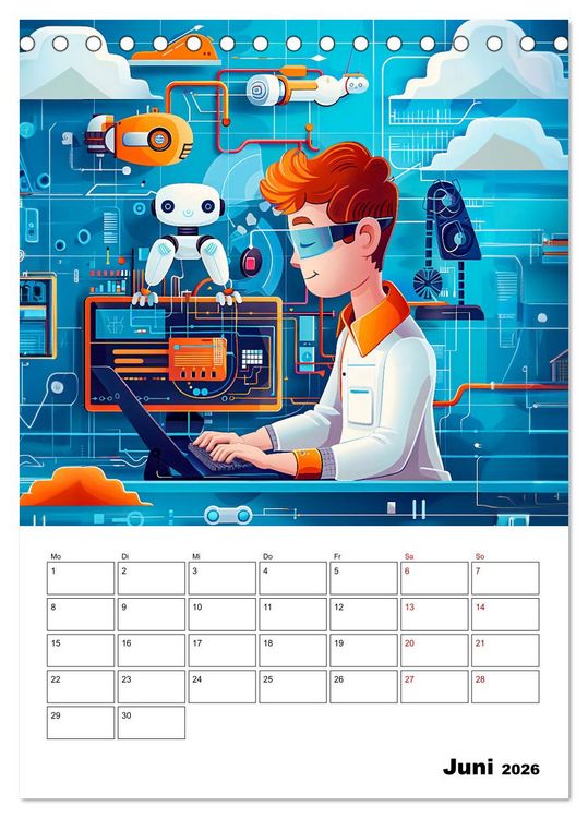 Produktbild: Traumjobs von Morgen - Der Zukunfts-Planer f&uuml;r gro&szlig;e Tr&auml;ume (Tischkalender 2026 DIN A5 hoch), CALVENDO Monatskalender