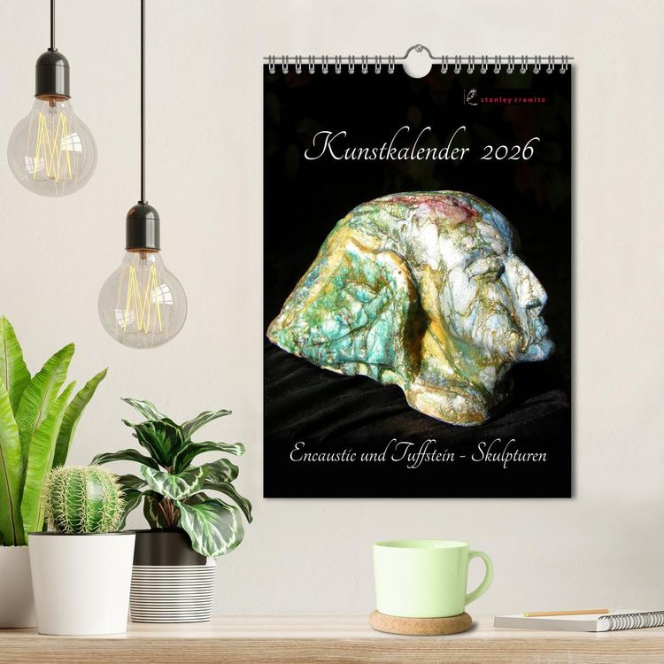 Produktbild: Kunstkalender 2026 - Encaustic und Tuffstein - Skulpturen (Wandkalender 2026 DIN A4 hoch), CALVENDO Monatskalender