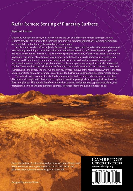Produktbild: Radar Remote Sensing of Planetary Surfaces