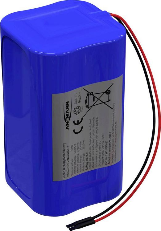 Produktbild: Ansmann 2S2P Akkupack 4x 18650 Kabel Li-Ion 7.2V 5200mAh Block Akkupack 4x Li-Ion 5200 mAh