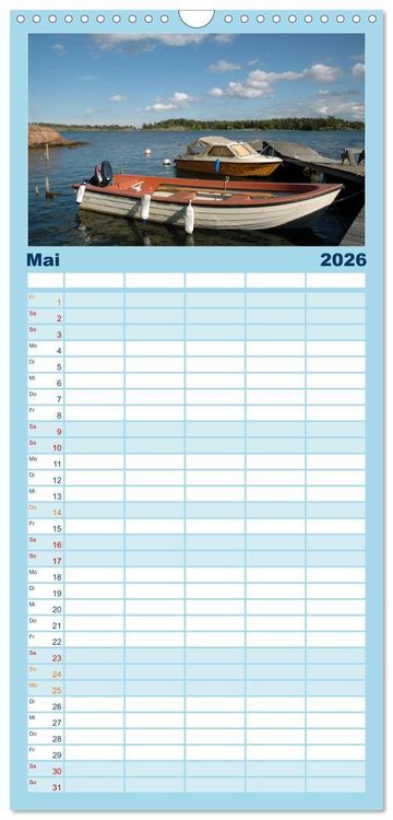 Produktbild: Familienplaner 2026 - Wundervolles Schweden mit 5 Spalten (Wandkalender, 21 x 45 cm) CALVENDO