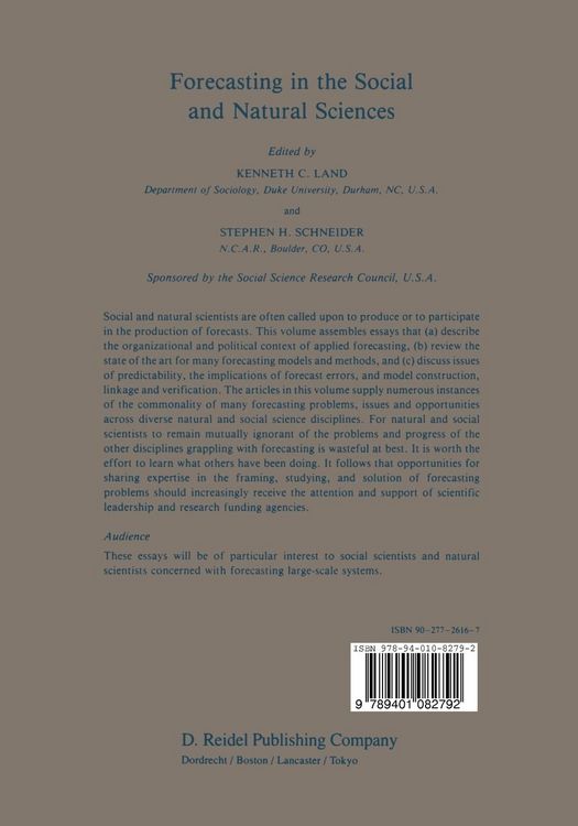 Produktbild: Forecasting in the Social and Natural Sciences