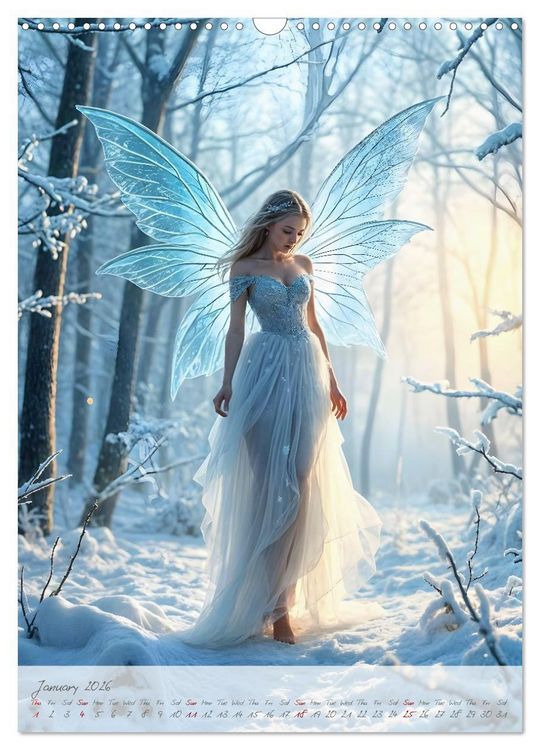 Produktbild: Heart of light, wings of colour - Emotion, colour and magic in the fairy kingdom (Wall Calendar 2026 DIN A3 portrait), CALVENDO 12 Month Wall Calendar