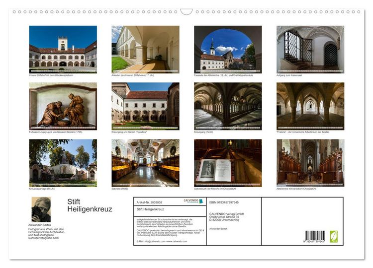 Produktbild: Stift Heiligenkreuz (Wandkalender 2026 DIN A2 quer), CALVENDO Monatskalender