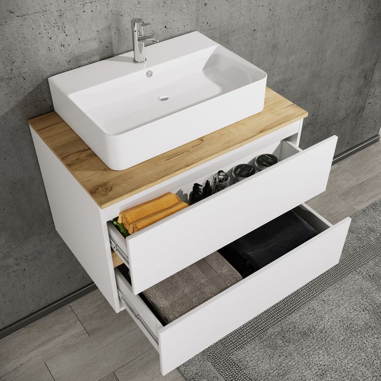 Produktbild: 4 tlg. Badm&ouml;bel-Set mit Waschbecken Cosila-A 80 cm