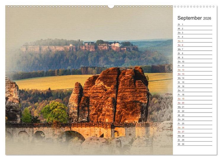 Produktbild: Traumhafte S&auml;chsische Schweiz (Wandkalender 2026 DIN A2 quer), CALVENDO Monatskalender