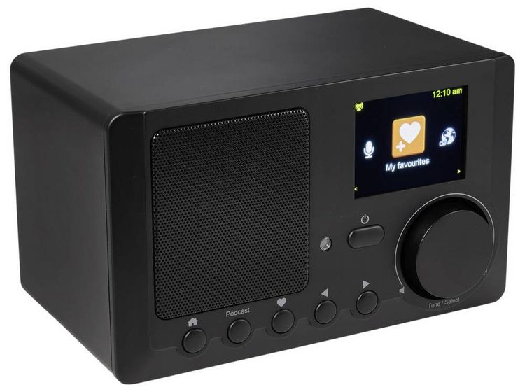 Produktbild: Renkforce RF-IR-MONO2 Internet Tischradio Internet Bluetooth&reg;, Internetradio, DLNA Inkl. Fernbedienung, DLNA-f&auml;hig, Weckfunktion Black