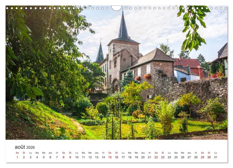 Produktbild: Route des Vins d'Alsace, villages pittoresques et paysages idylliques (Calendrier mural 2026 DIN A3 vertical), CALVENDO calendrier mensuel