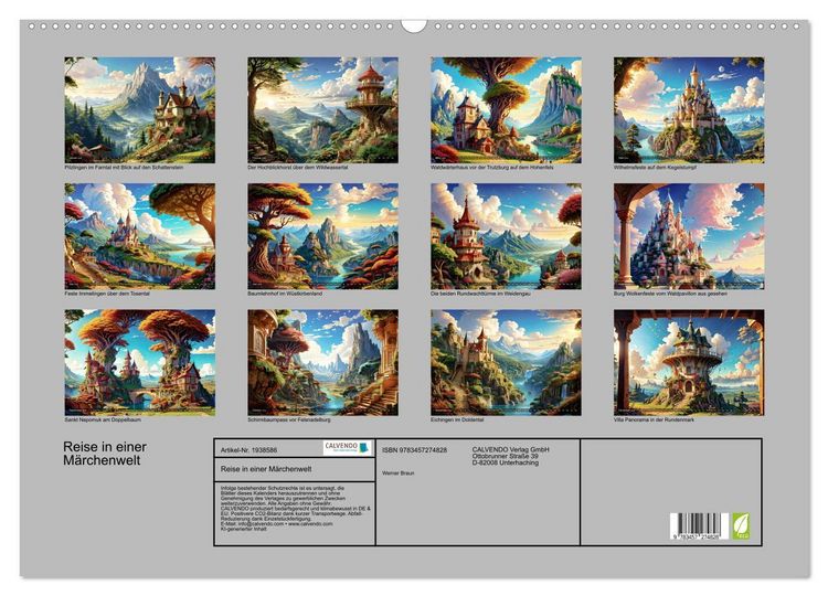 Produktbild: Reise in einer M&auml;rchenwelt (Wandkalender 2026 DIN A2 quer), CALVENDO Monatskalender