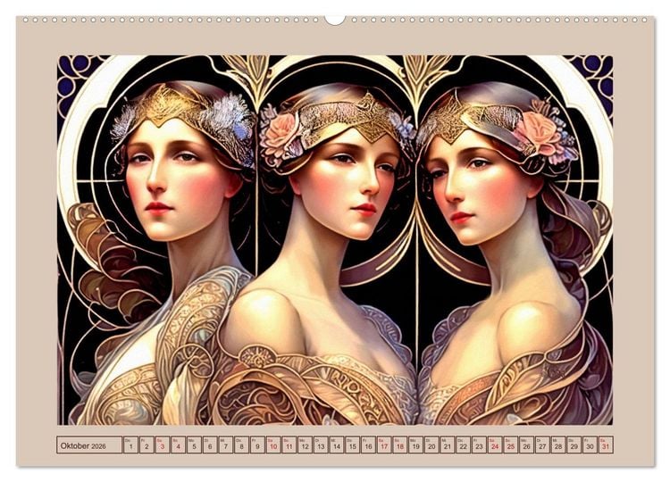 Produktbild: Art Deco Freundinnen (Wandkalender 2026 DIN A2 quer), CALVENDO Monatskalender