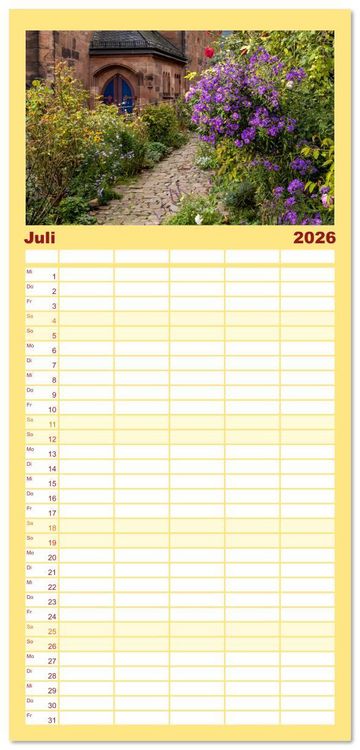 Produktbild: Familienplaner 2026 - Mein historisches Marburg mit 5 Spalten (Wandkalender, 21 x 45 cm) CALVENDO