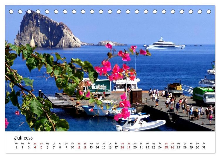 Produktbild: Sizilien - der Osten und die Liparischen Inseln (Tischkalender 2026 DIN A5 quer), CALVENDO Monatskalender