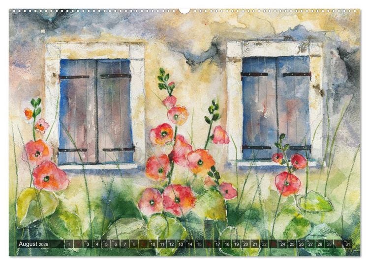 Produktbild: Garten Aquarelle (Wandkalender 2026 DIN A2 quer), CALVENDO Monatskalender