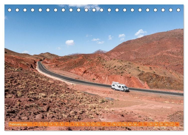 Produktbild: Van Life Road Trip Morocco (Desk Calendar 2026 DIN A5 landscape), CALVENDO 12 Month DeskCalendar