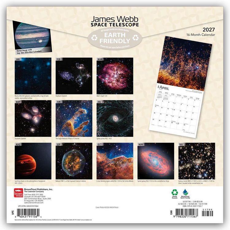 Produktbild: James Webb Space Telescope &ndash; James Webb Weltraumteleskop 2027 &ndash; 16-Monatskalender