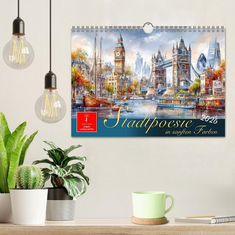 Produktbild: Stadtpoesie in sanften Farben (Wandkalender 2026 DIN A4 quer), CALVENDO Monatskalender