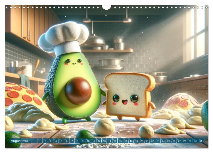 Produktbild: Avocado & Toast - K&uuml;chensp&auml;&szlig;e das ganze Jahr (Wandkalender 2026 DIN A3 quer), CALVENDO Monatskalender