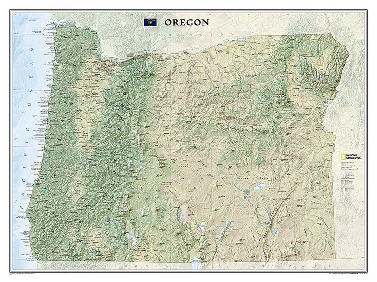 Produktbild: National Geographic Oregon Wall Map (40.5 X 30.25 In)