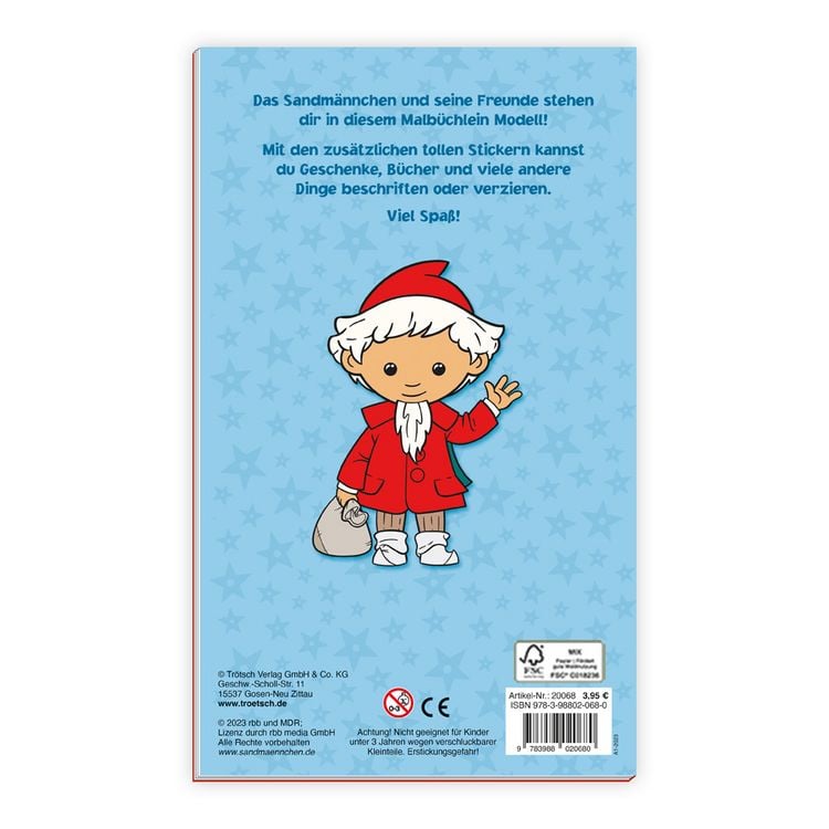 Produktbild: Tr&ouml;tsch Unser Sandm&auml;nnchen Malbuch Ausmalbuch mit Stickern