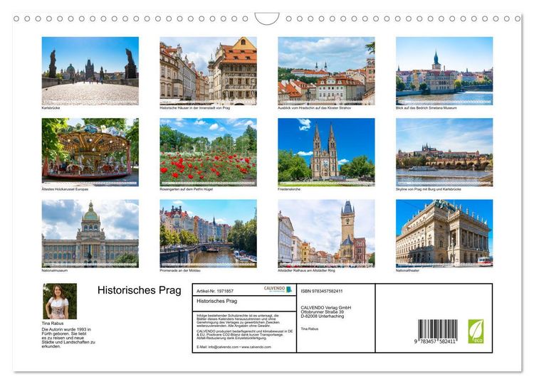 Produktbild: Historisches Prag (Wandkalender 2026 DIN A3 quer), CALVENDO Monatskalender