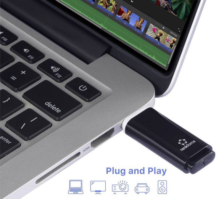 Produktbild: Renkforce RF-USBS-220 USB-Stick 128GB Schwarz RF-6684360 USB-A (USB 2.0)