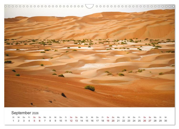 Produktbild: Die D&uuml;nen in der W&uuml;ste von Abu Dhabi (Wandkalender 2026 DIN A3 quer), CALVENDO Monatskalender