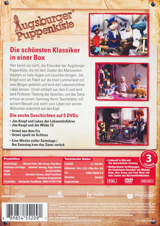 Produktbild: Augsburger Puppenkiste Klassiker Kollektion [5 DVDs]