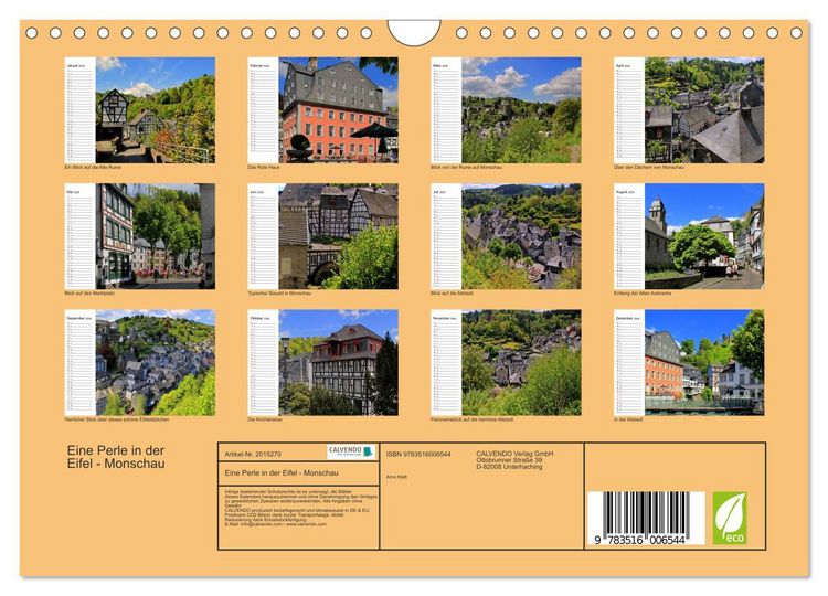 Produktbild: Eine Perle in der Eifel - Monschau (Wandkalender 2026 DIN A4 quer), CALVENDO Monatskalender