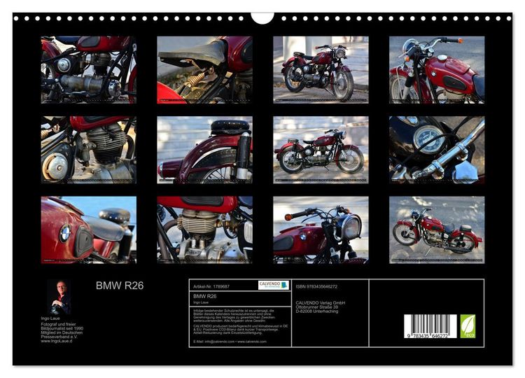 Produktbild: BMW R26 (Wandkalender 2025 DIN A3 quer), CALVENDO Monatskalender