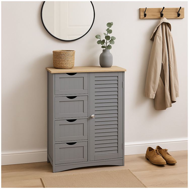 Produktbild: HTI-Living Badezimmerschrank Sarah Grau, Braun MDF Badezimmerschrank Sarah Grau, Braun MDF
