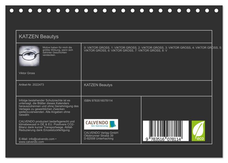 Produktbild: KATZEN Beautys (Tischkalender 2026 DIN A5 quer), CALVENDO Monatskalender
