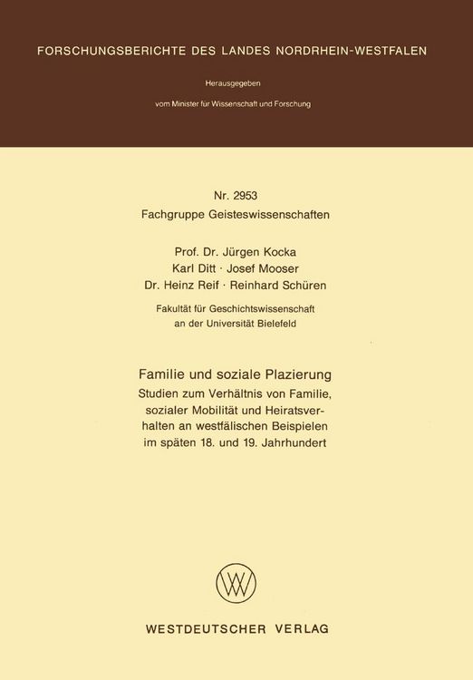 Bild vom Artikel Familie und soziale Plazierung vom Autor Jürgen Kocka