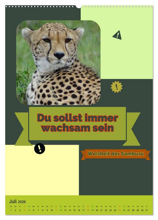 Produktbild: Kenia..mit einem Hauch Poesie - Weisheiten und Zitate (Wandkalender 2026 DIN A2 hoch), CALVENDO Monatskalender