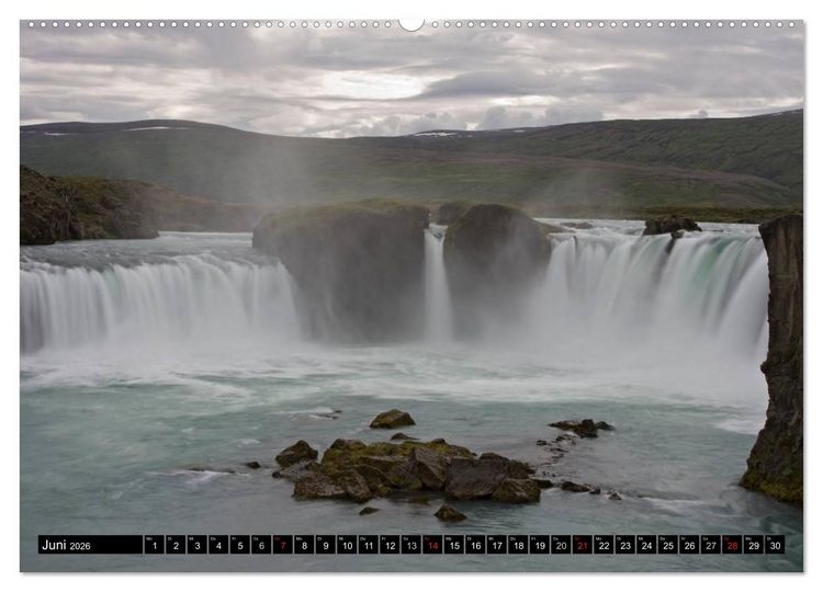 Produktbild: Wasserf&auml;lle Islands (hochwertiger Premium Wandkalender 2026 DIN A2 quer), Kunstdruck in Hochglanz