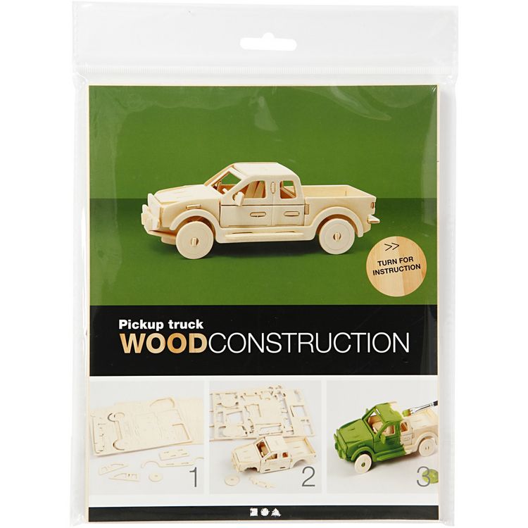 Produktbild: Creativ Company 3D-Figuren zum Zusammensetzen, Pick-up, Gr&ouml;&szlig;e 19,5x8x12 cm, 1 Stk