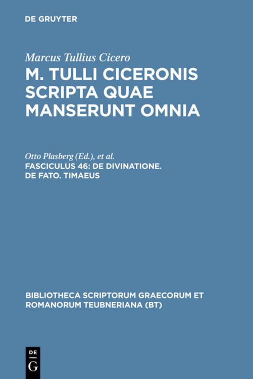 Produktbild: De divinatione. De fato. Timaeus