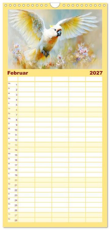 Produktbild: Familienplaner 2027 - Kakadus. Papageien an Australiens K&uuml;ste mit 5 Spalten (Wandkalender, 21 x 45 cm) CALVENDO