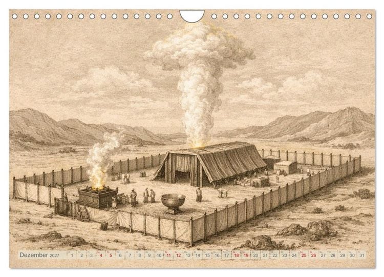 Produktbild: Die Ger&auml;te in der Stiftsh&uuml;tte - Bilder und hebr&auml;ische Begriffe (Wandkalender 2027 DIN A4 quer), CALVENDO Monatskalender