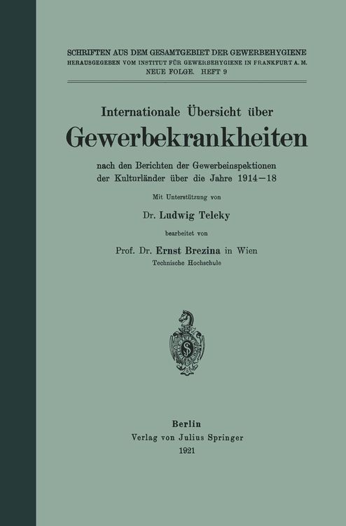 Produktbild: Internationale &Uuml;bersicht &uuml;ber Gewerbekrankheiten