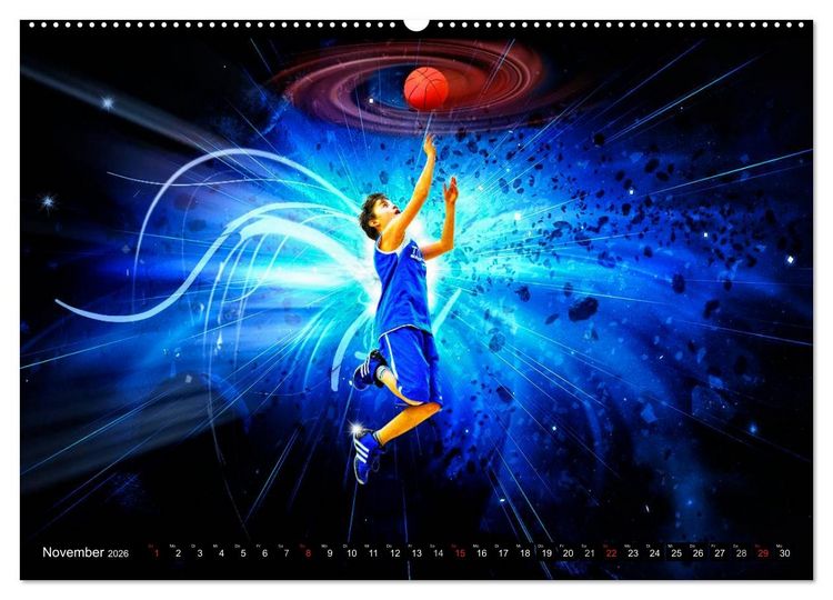 Produktbild: Basketball Fantasiewelten (hochwertiger Premium Wandkalender 2026 DIN A2 quer), Kunstdruck in Hochglanz