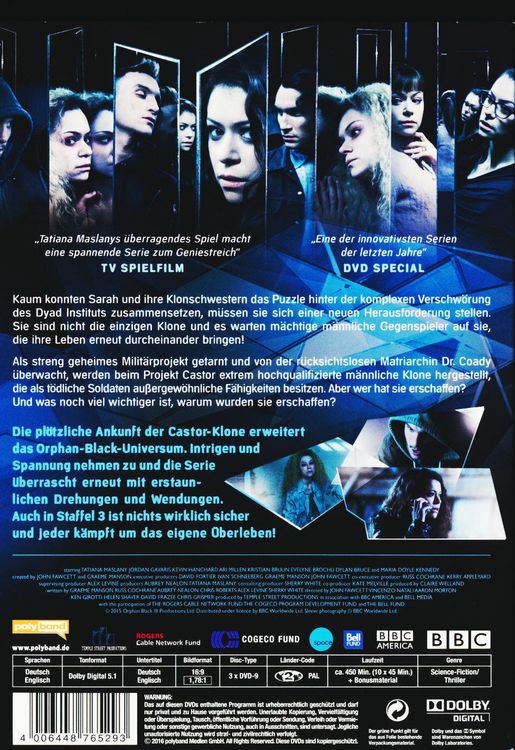 Produktbild: Orphan Black - Staffel 3 [3 DVDs]