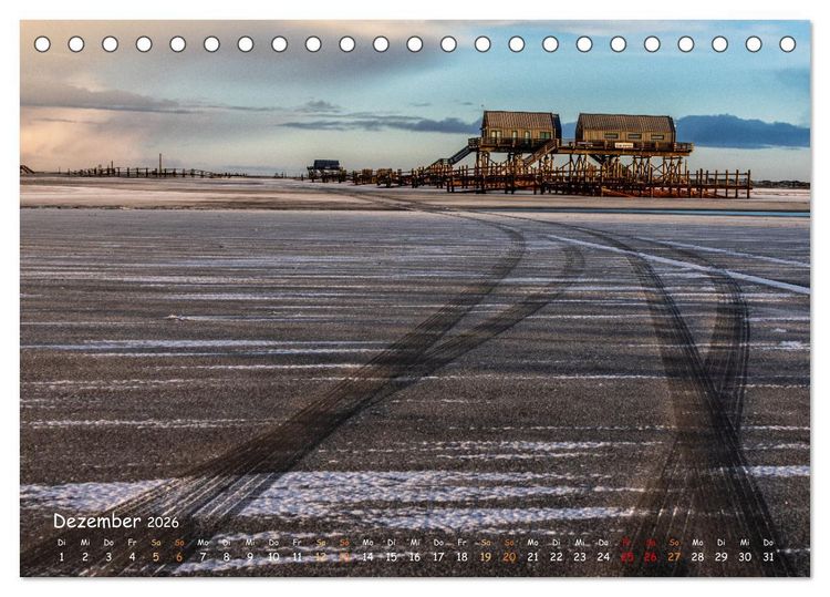 Produktbild: Westk&uuml;ste - Zwischen St. Peter Ording, B&uuml;sum und Elbe (Tischkalender 2026 DIN A5 quer), CALVENDO Monatskalender