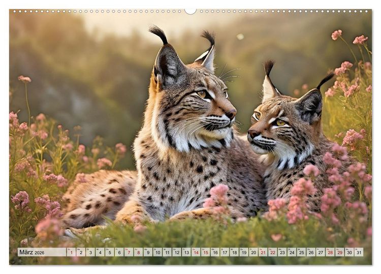 Produktbild: Auf den Spuren der Luchse (hochwertiger Premium Wandkalender 2026 DIN A2 quer), Kunstdruck in Hochglanz