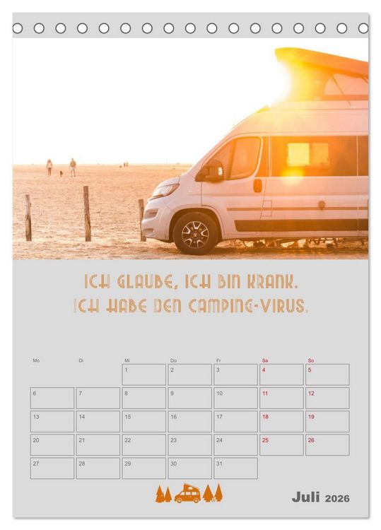 Produktbild: Camping - Hotel kann jeder! (Tischkalender 2026 DIN A5 hoch), CALVENDO Monatskalender