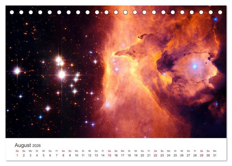 Produktbild: Nebel & Galaxien - Faszination Weltraum (Tischkalender 2026 DIN A5 quer), CALVENDO Monatskalender