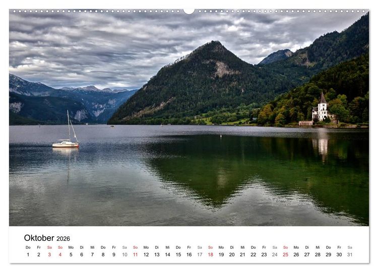 Produktbild: Salzkammergut - Die sch&ouml;nsten Seen Ober&ouml;sterreichs (hochwertiger Premium Wandkalender 2026 DIN A2 quer), Kunstdruck in Hochglanz