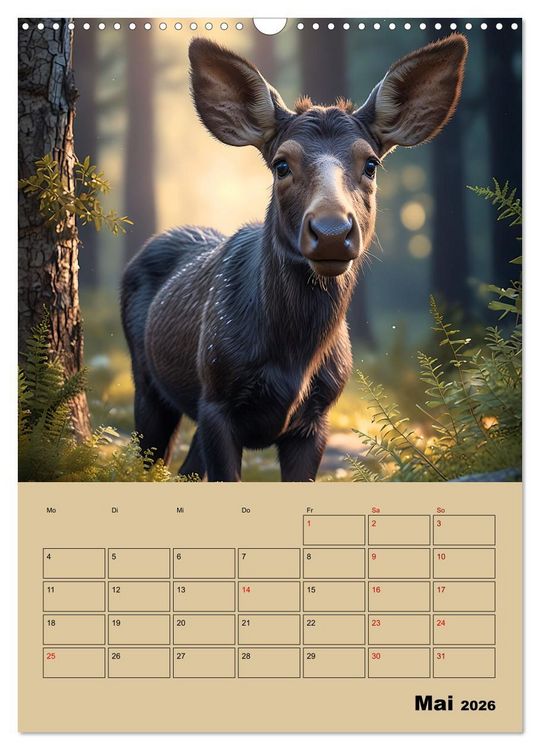 Produktbild: Tierkinder im Zauberwald (Wandkalender 2026 DIN A3 hoch), CALVENDO Monatskalender