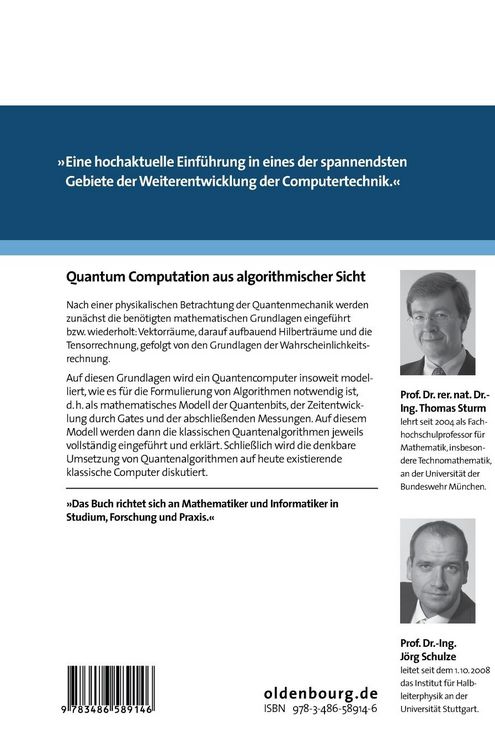 Produktbild: Quantum Computation aus algorithmischer Sicht