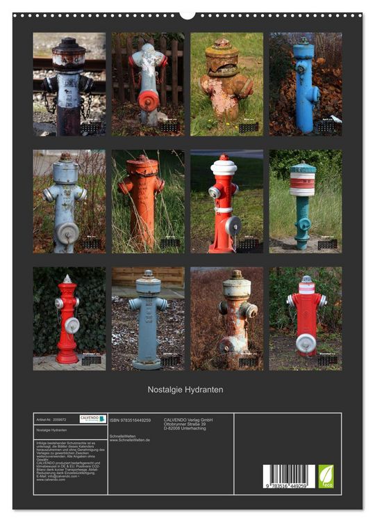 Produktbild: Nostalgie Hydranten (hochwertiger Premium Wandkalender 2026 DIN A2 hoch), Kunstdruck in Hochglanz